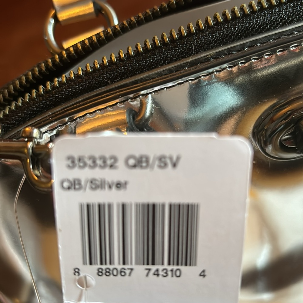 Coach mini silver top handle bag w/detachable cross-body strap - Picture 6 of 6